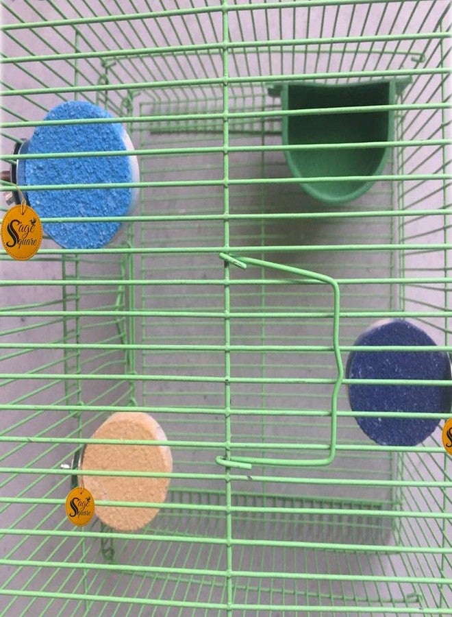 Sage Square Colorful Bird Perch Stand Toy Platform Paw Grinding Clean Wood Cage Accessories for Pet Parrot Macaw African Greys Budgies Parakeet Conure Hamster Gerbil Rat Mouse Stand Exercise Pack of 3 - Image 5